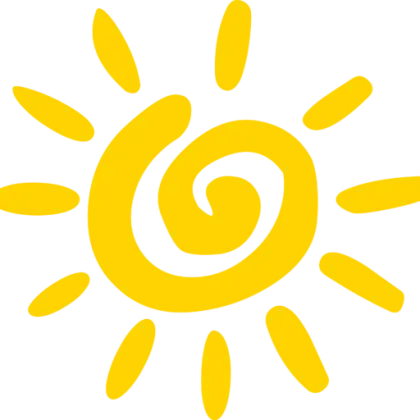 Bright Yellow Sun Spiral Illustration