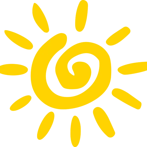 Bright Yellow Sun Spiral Illustration