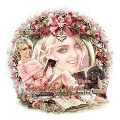 Smiling Woman with Book Illustration