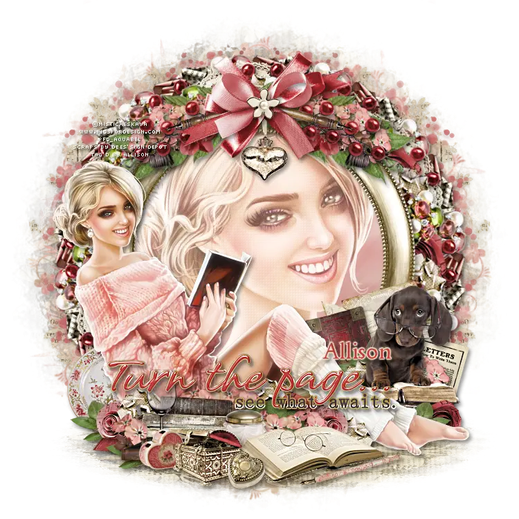 Smiling Woman with Book Illustration