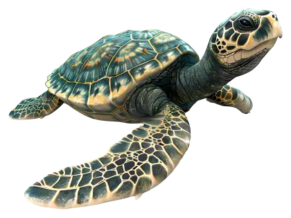 Beautiful Sea Turtle Swimming in the Ocean