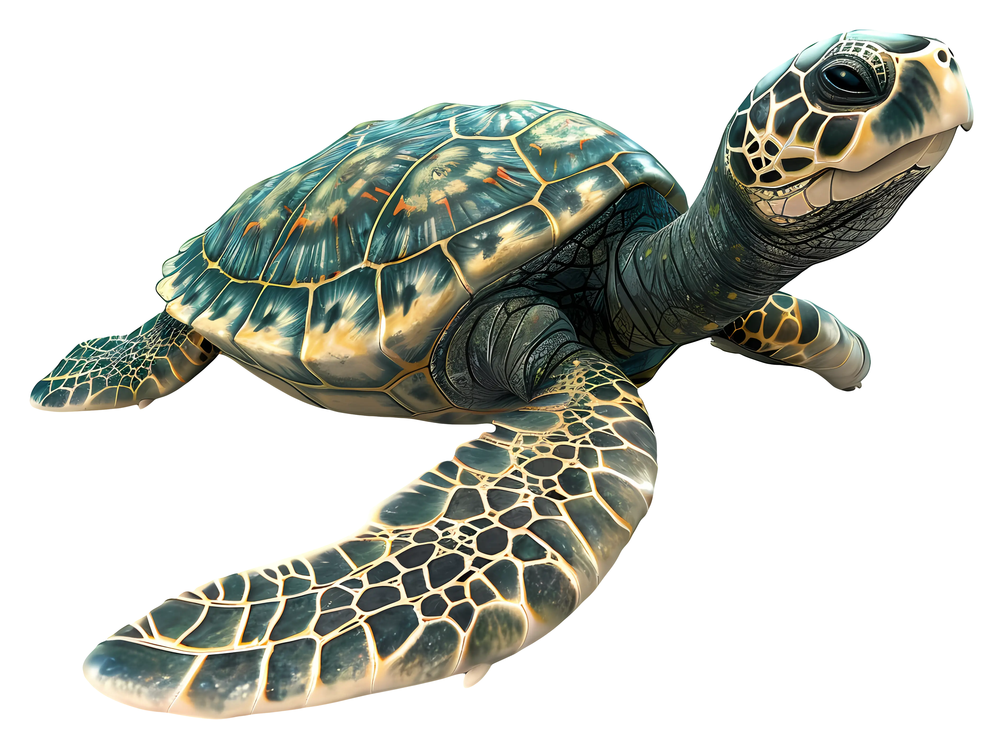 Beautiful Sea Turtle Swimming in the Ocean