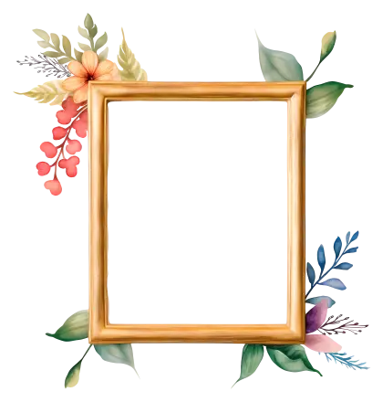 Golden Frame with Floral Accents