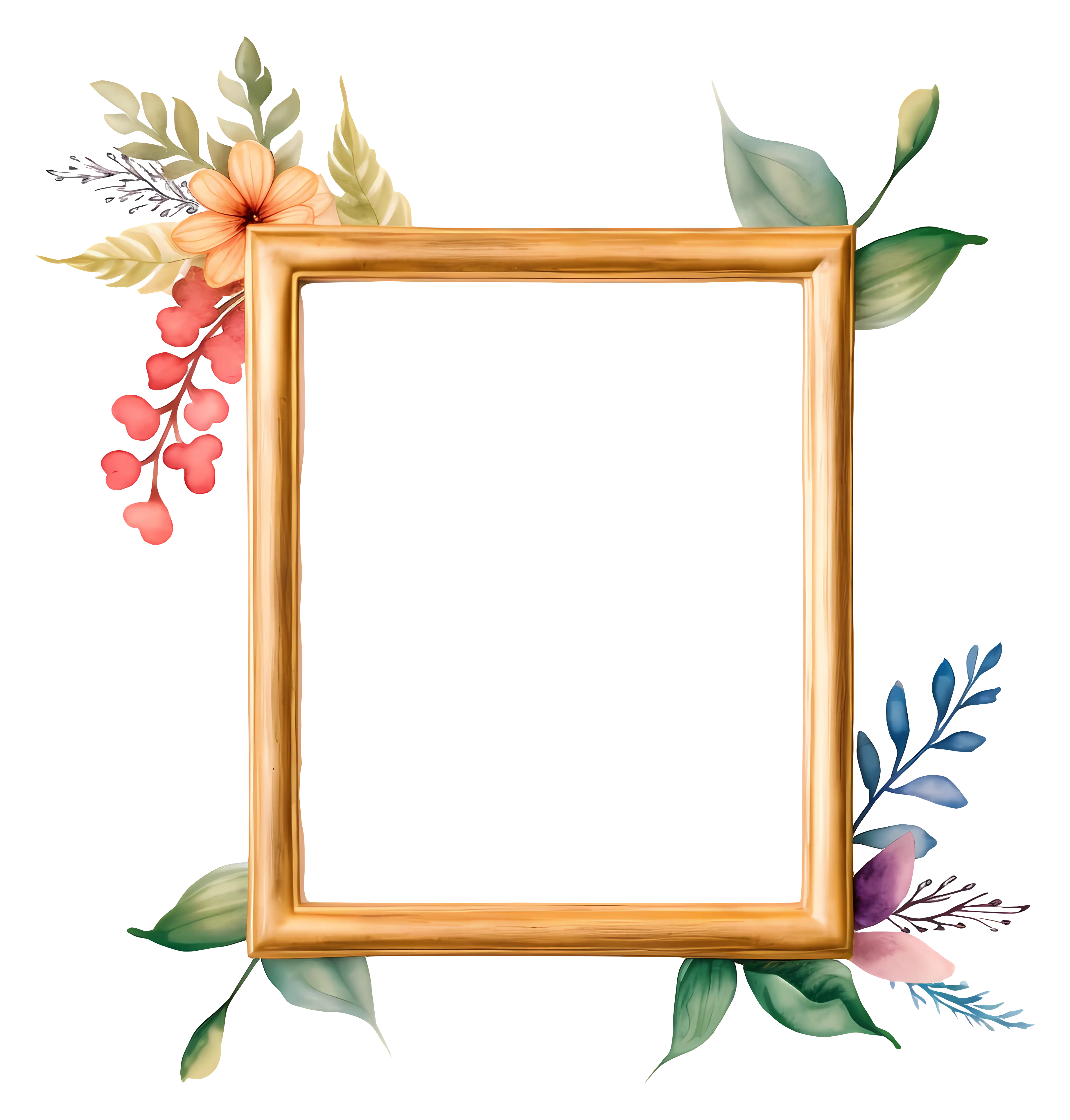 Golden Frame with Floral Accents
