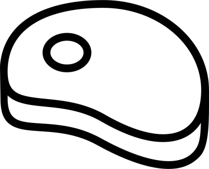 Black Steak Outline Icon for Food Concepts