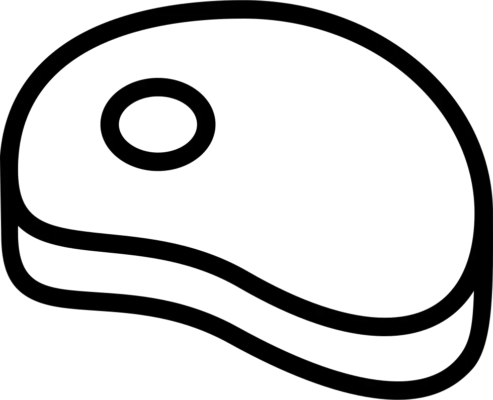 Black Steak Outline Icon for Food Concepts