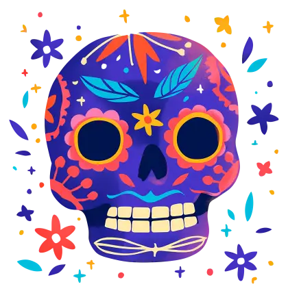 Decorative Skull for Day of the Dead
