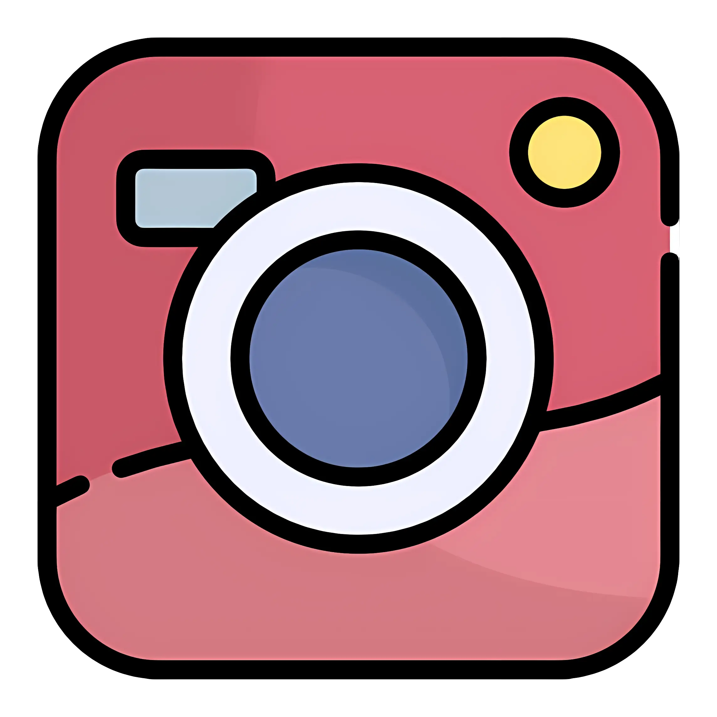 Camera Icon Design with Pink Background