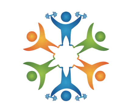 Colorful Fitness Logo with Active Figures