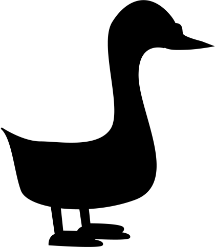 Duck Silhouette in Black