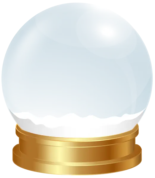 Snow Globe with Golden Base for Holiday Decoration