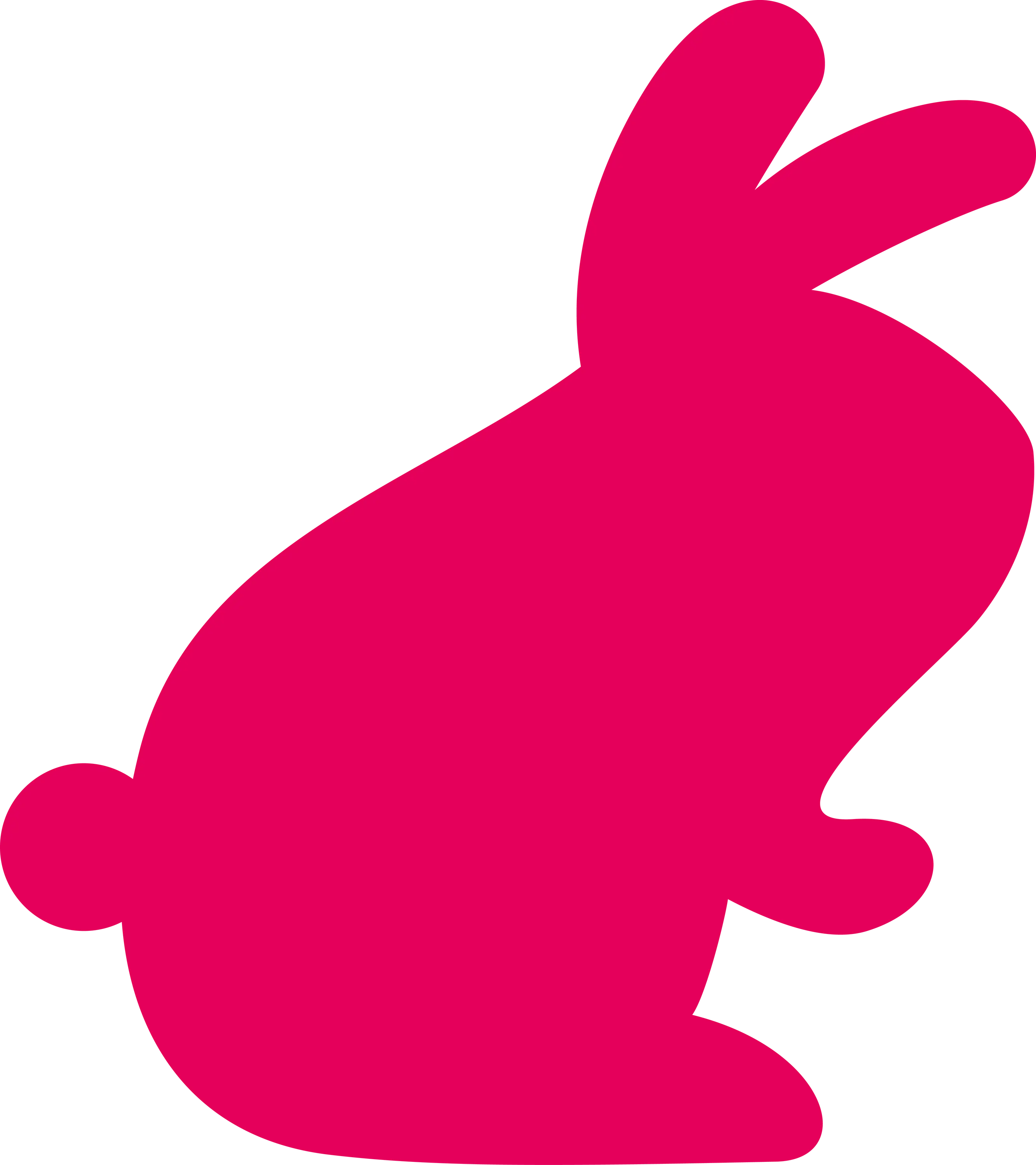 Pink Rabbit Silhouette Illustration