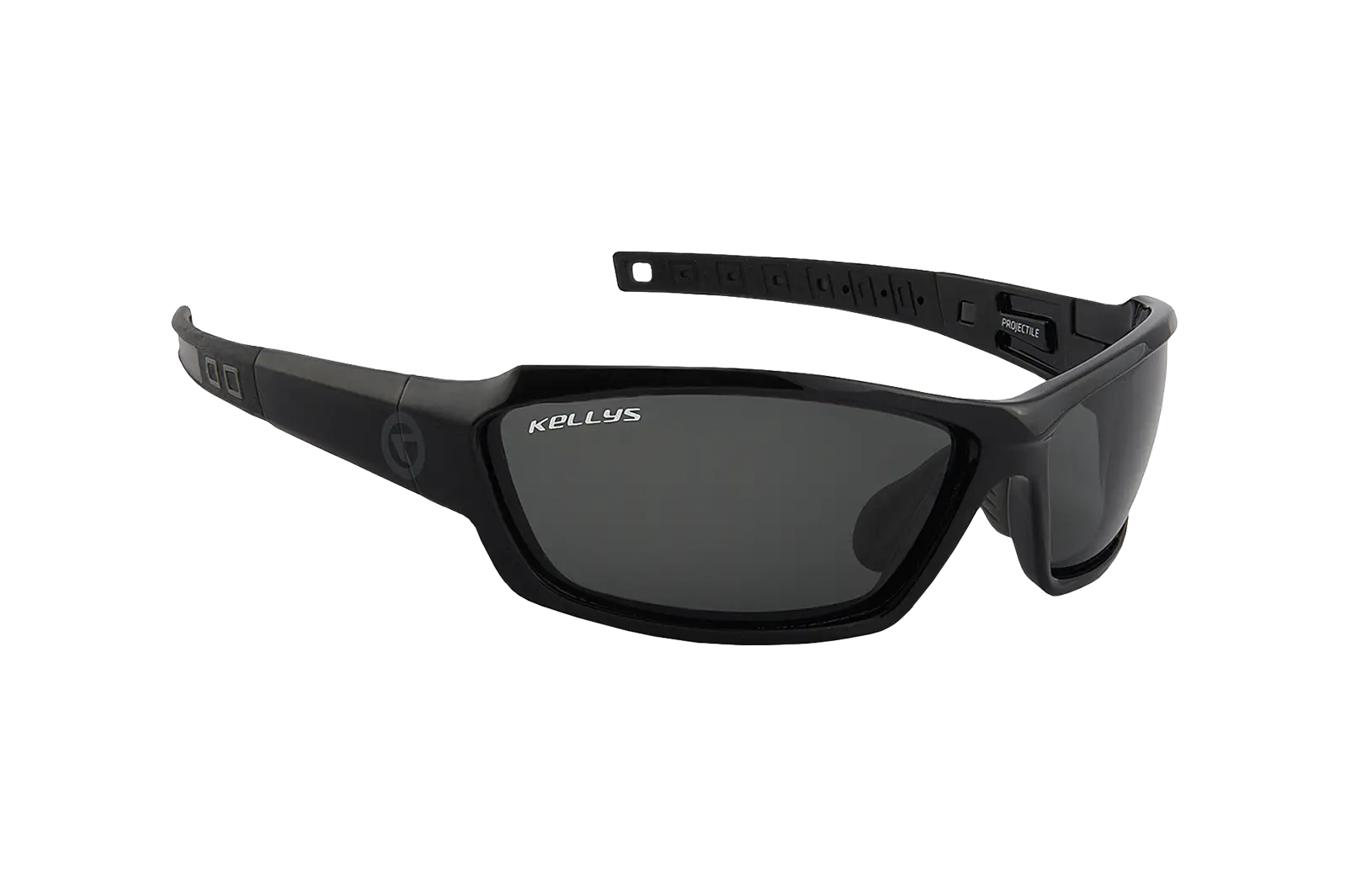 Black Sports Sunglasses with Wrap-around Design