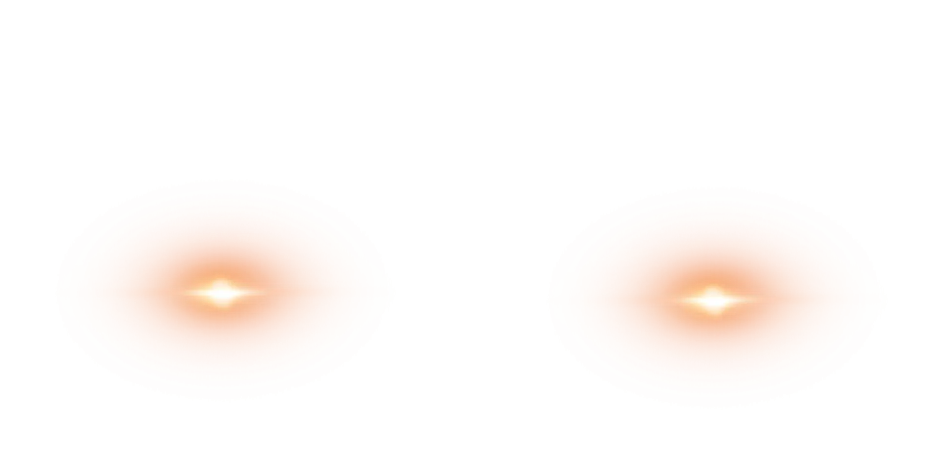 Orange Glowing Spot Effect on Transparent Background