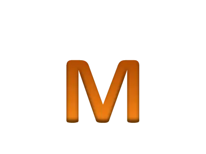 Orange Letter M Character