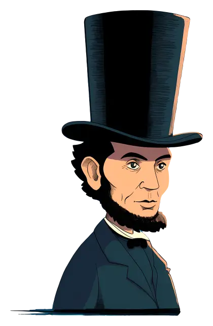 Man in Formal Suit with Tall Hat Illustration
