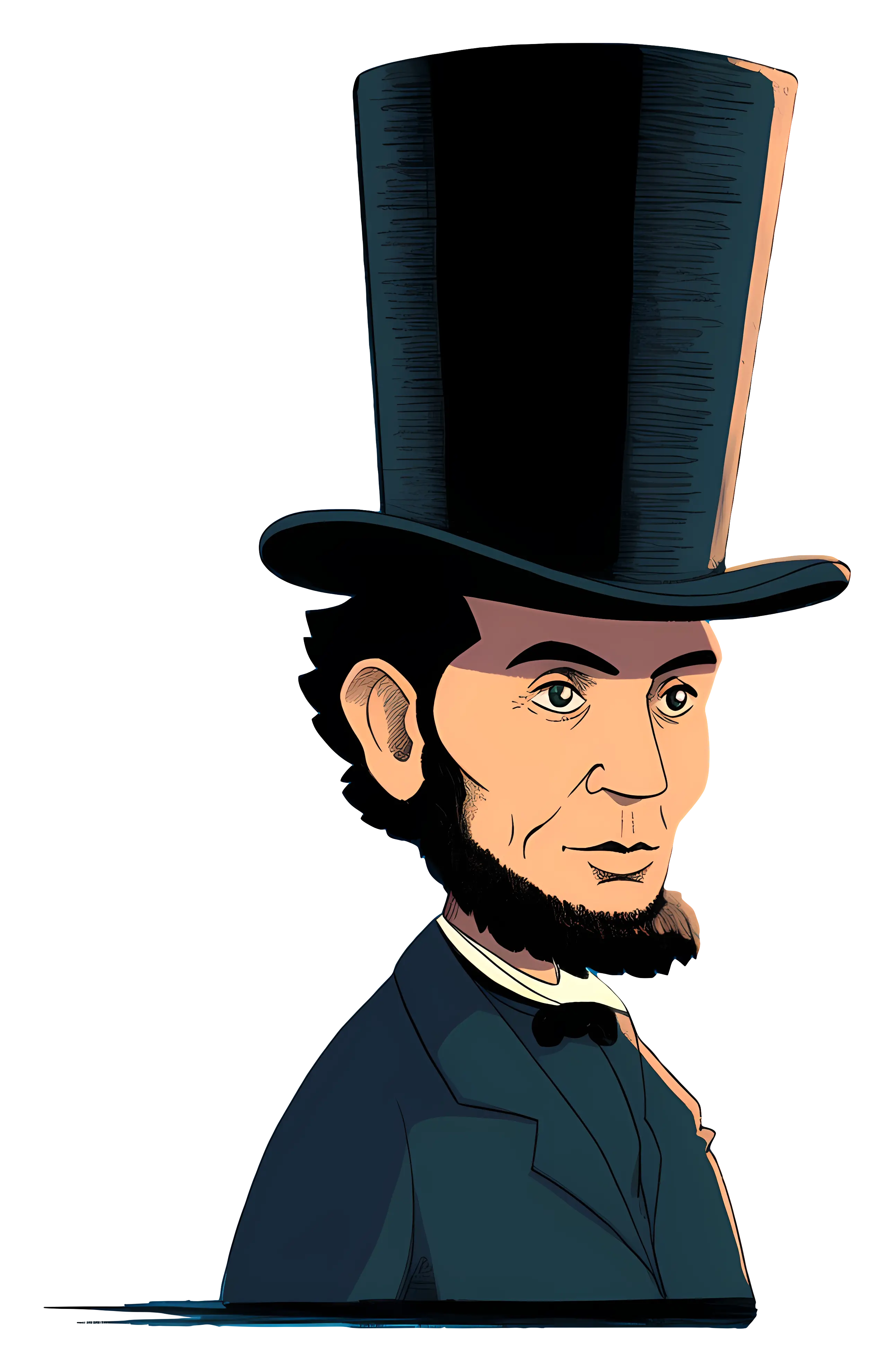 Man in Formal Suit with Tall Hat Illustration
