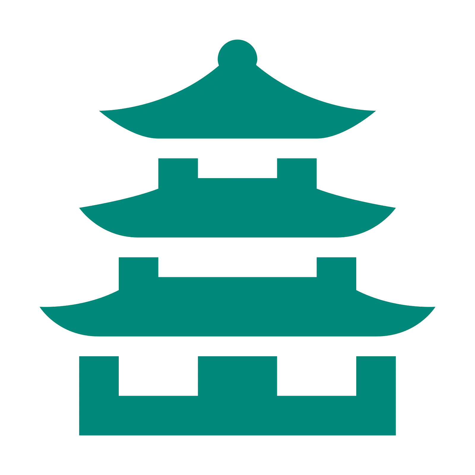 Green Pagoda Symbol Icon