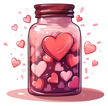 Heart Jar Filled with Love