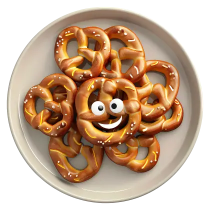 Smiling Pretzel on Plate