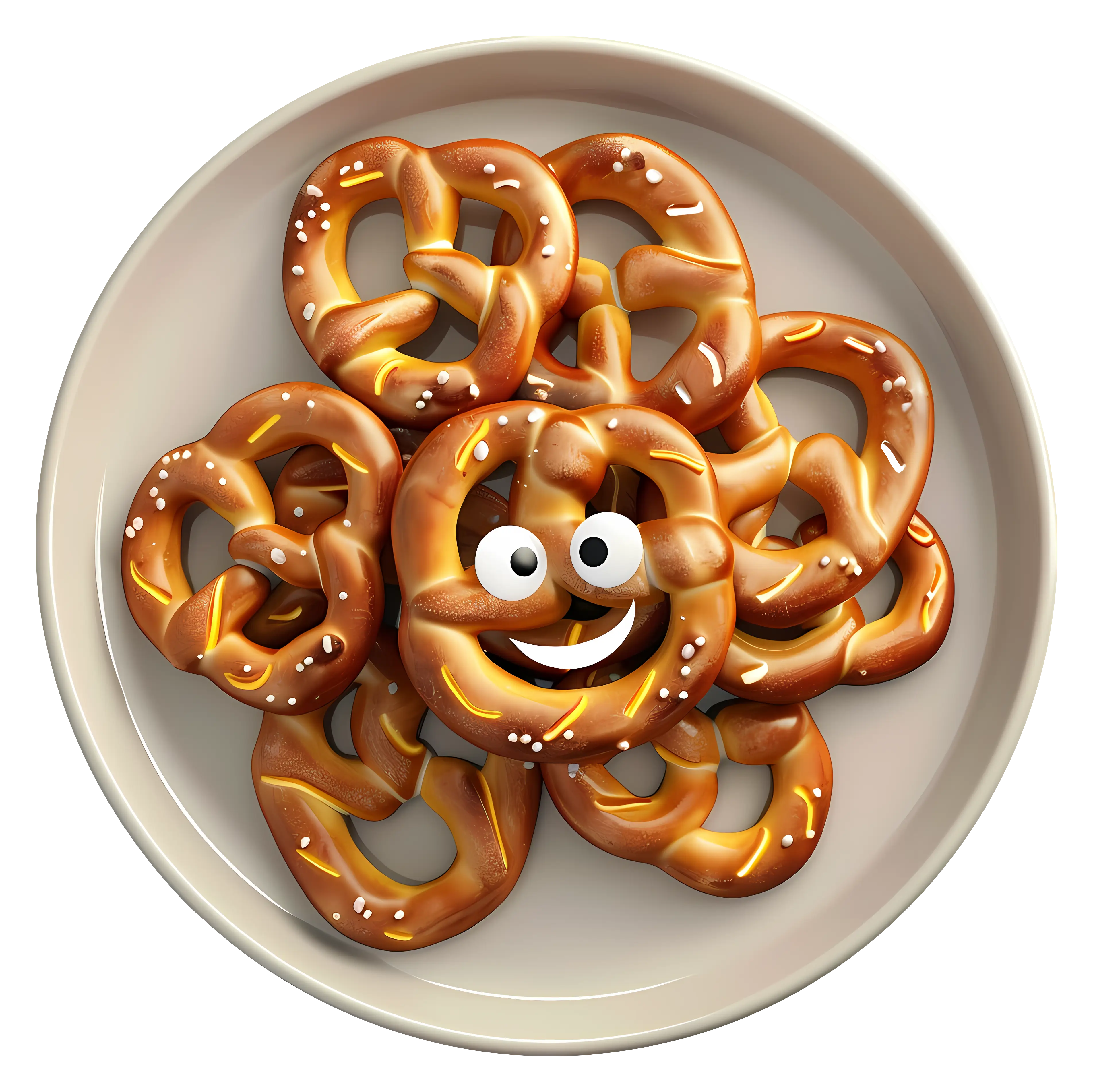 Smiling Pretzel on Plate