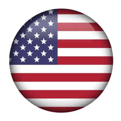 Circular USA Flag Button Icon