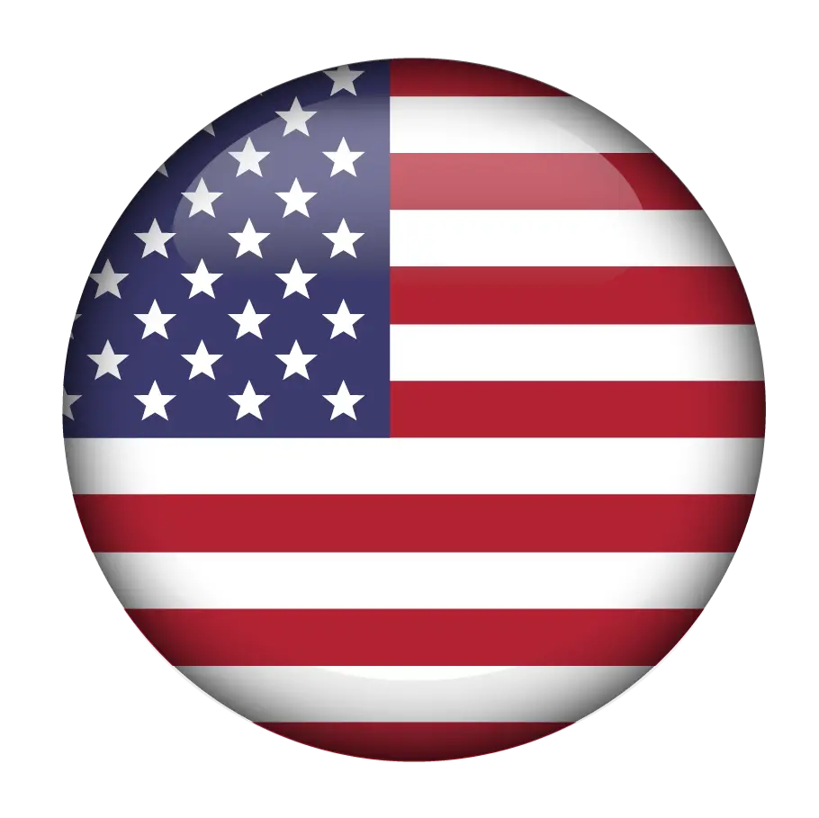 Circular USA Flag Button Icon