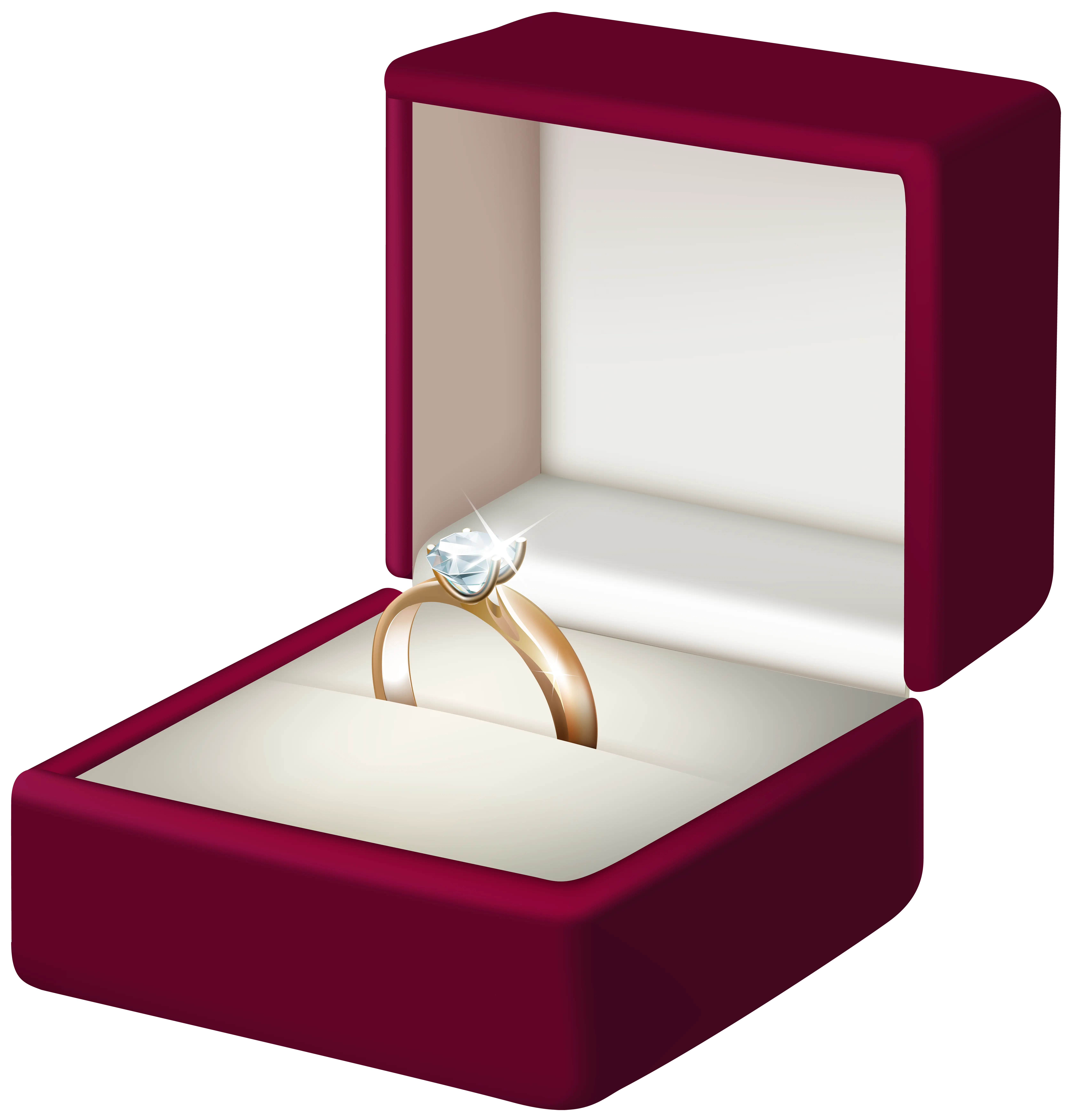 Elegant Diamond Ring in Red Box
