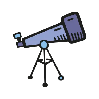 Blue Telescope for Stargazing