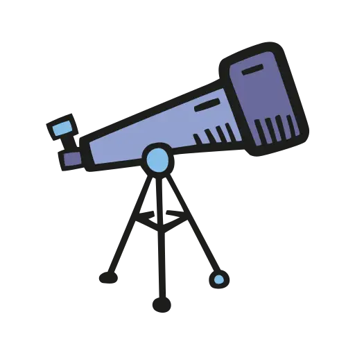 Blue Telescope for Stargazing