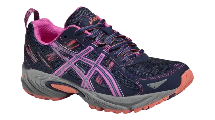 Pink and Navy Running Shoe for Active Wear