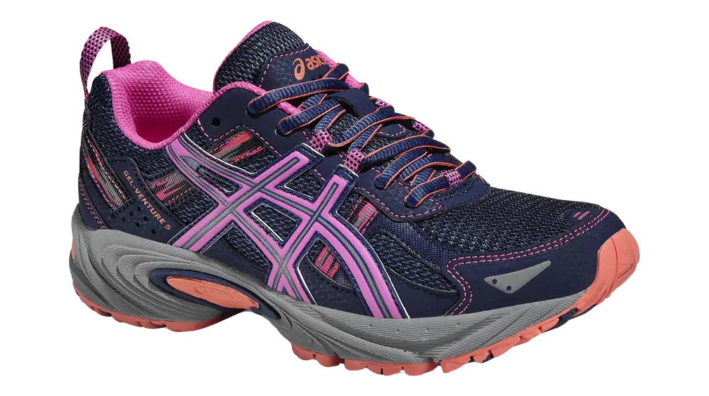 Pink and Navy Running Shoe for Active Wear