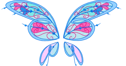 Blue and Pink Butterfly Wings Decoration