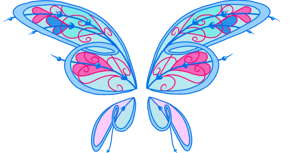 Blue and Pink Butterfly Wings Decoration
