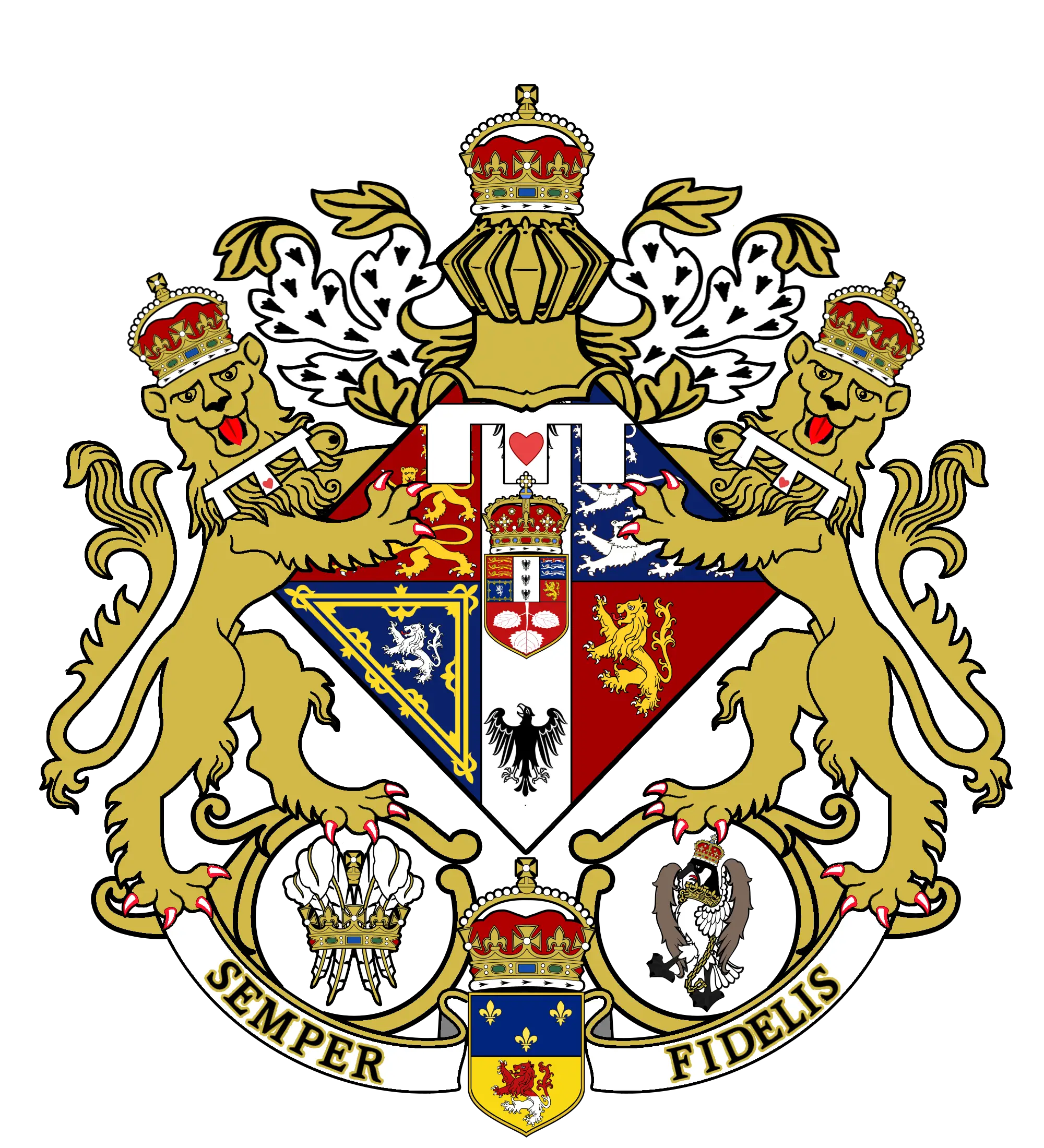 Intricate Royal Family Crest with Decorative Elements
