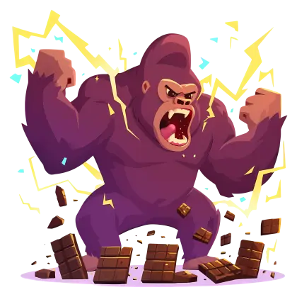 Angry Gorilla with Chocolate