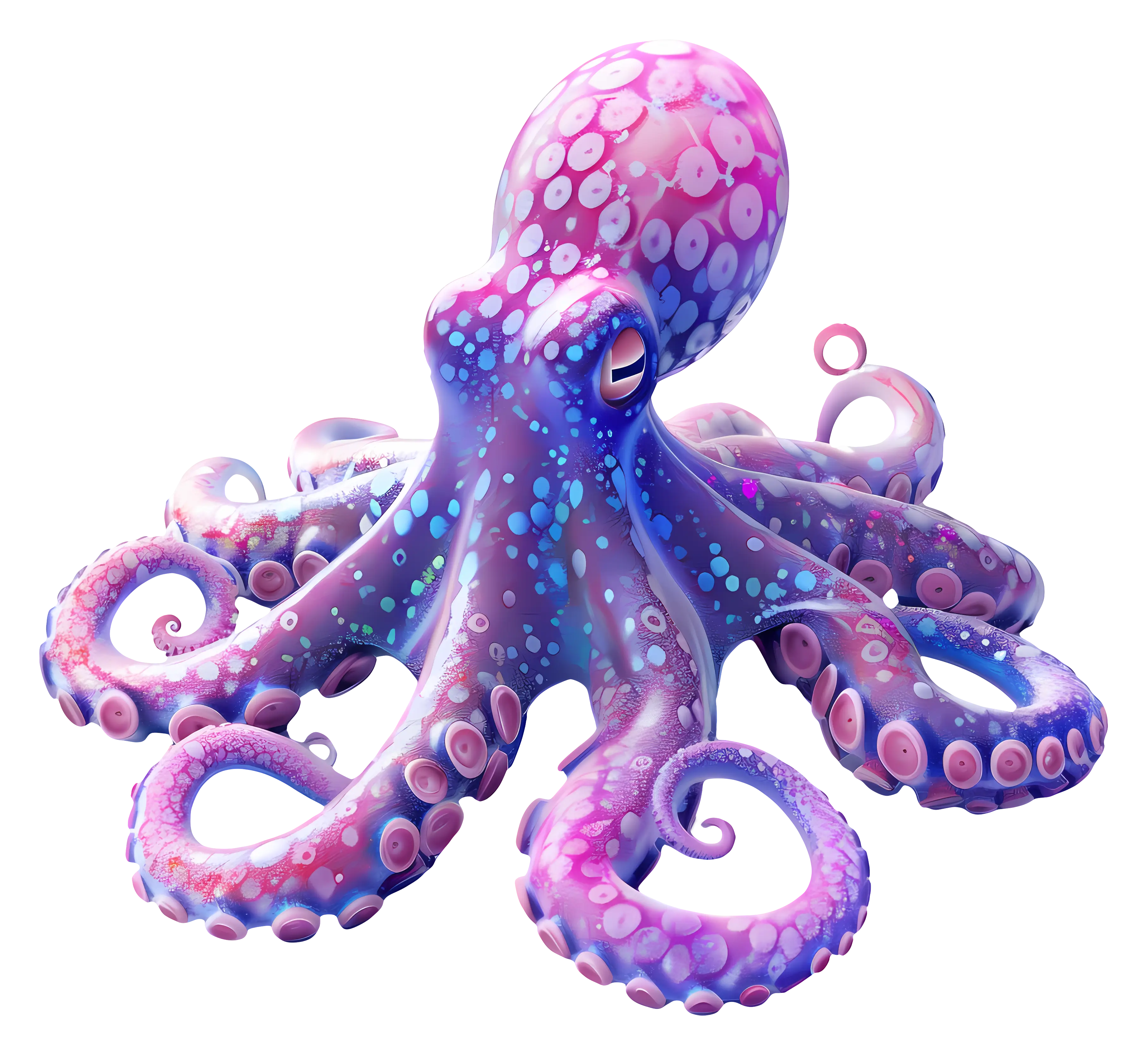 Colorful Blue and Purple Octopus