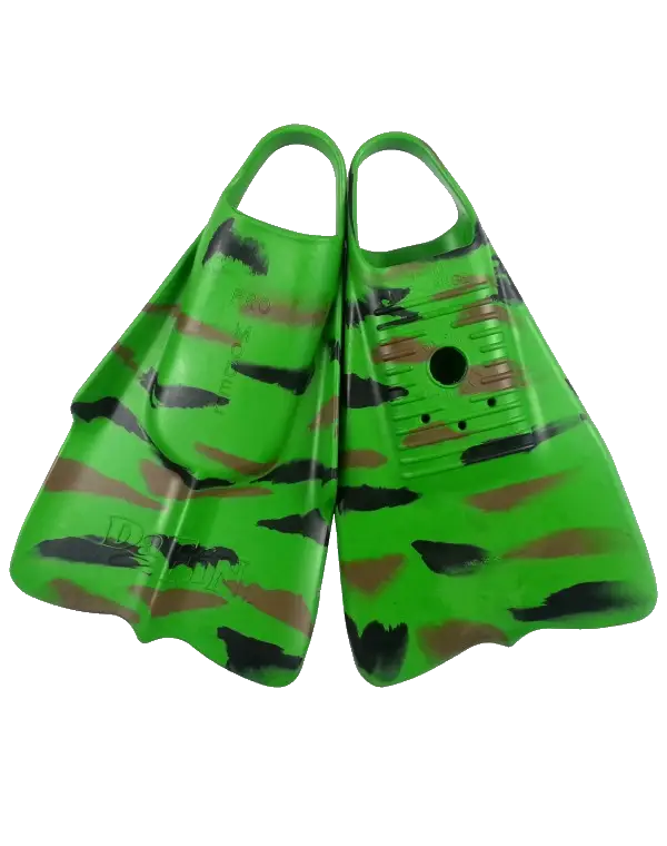 Green Flippers for Diving and Snorkeling