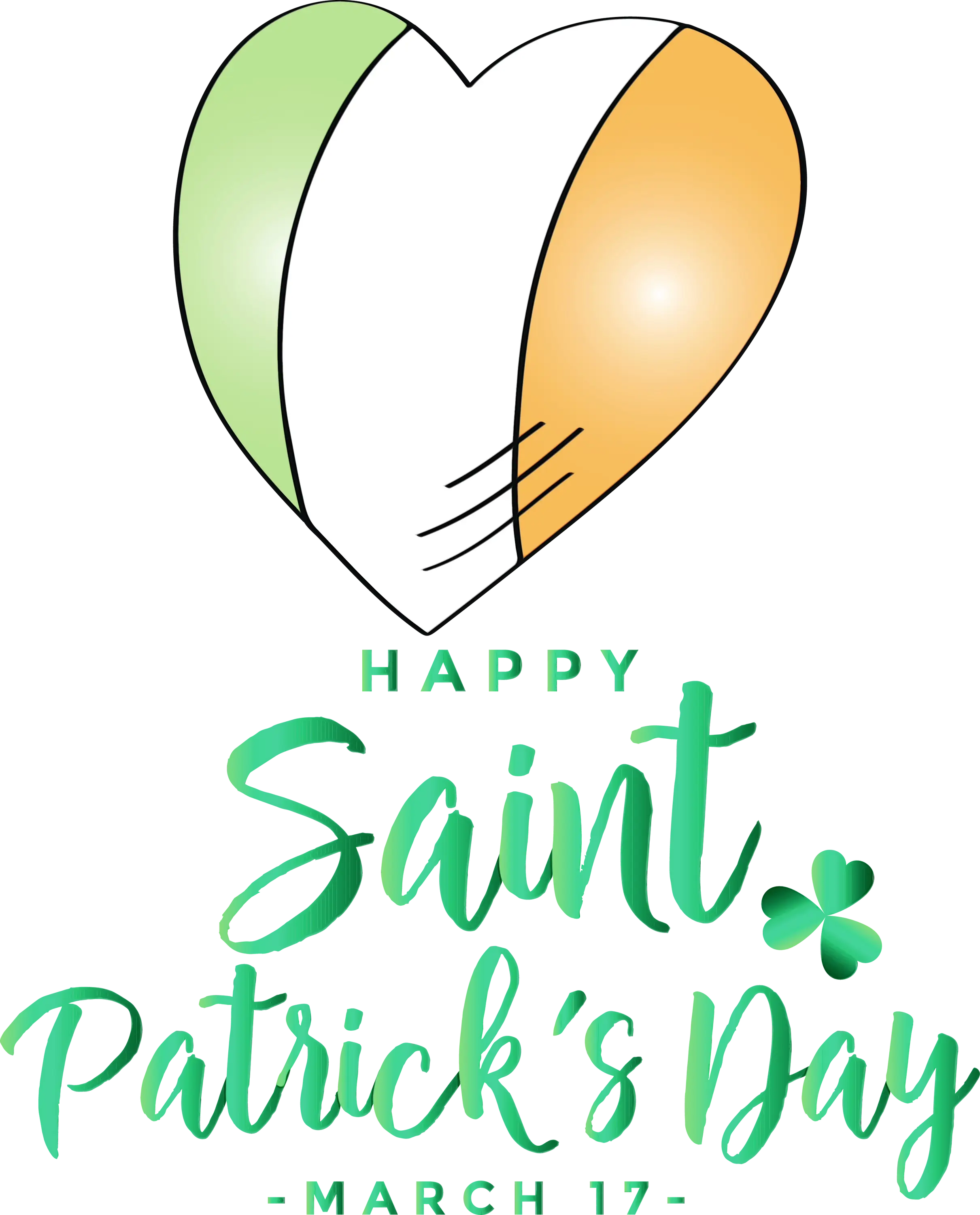 Happy Saint Patrick's Day Heart Design