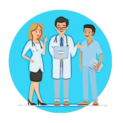 Medical Team Illustration with Doctors and Nurse