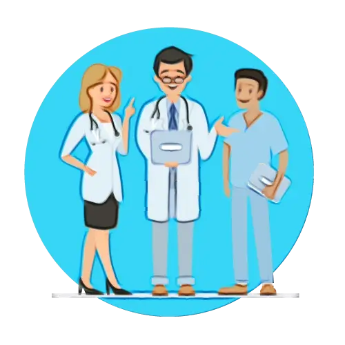 Medical Team Illustration with Doctors and Nurse