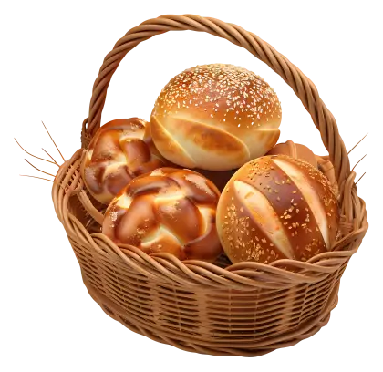 Basket of Fresh Bread Rolls