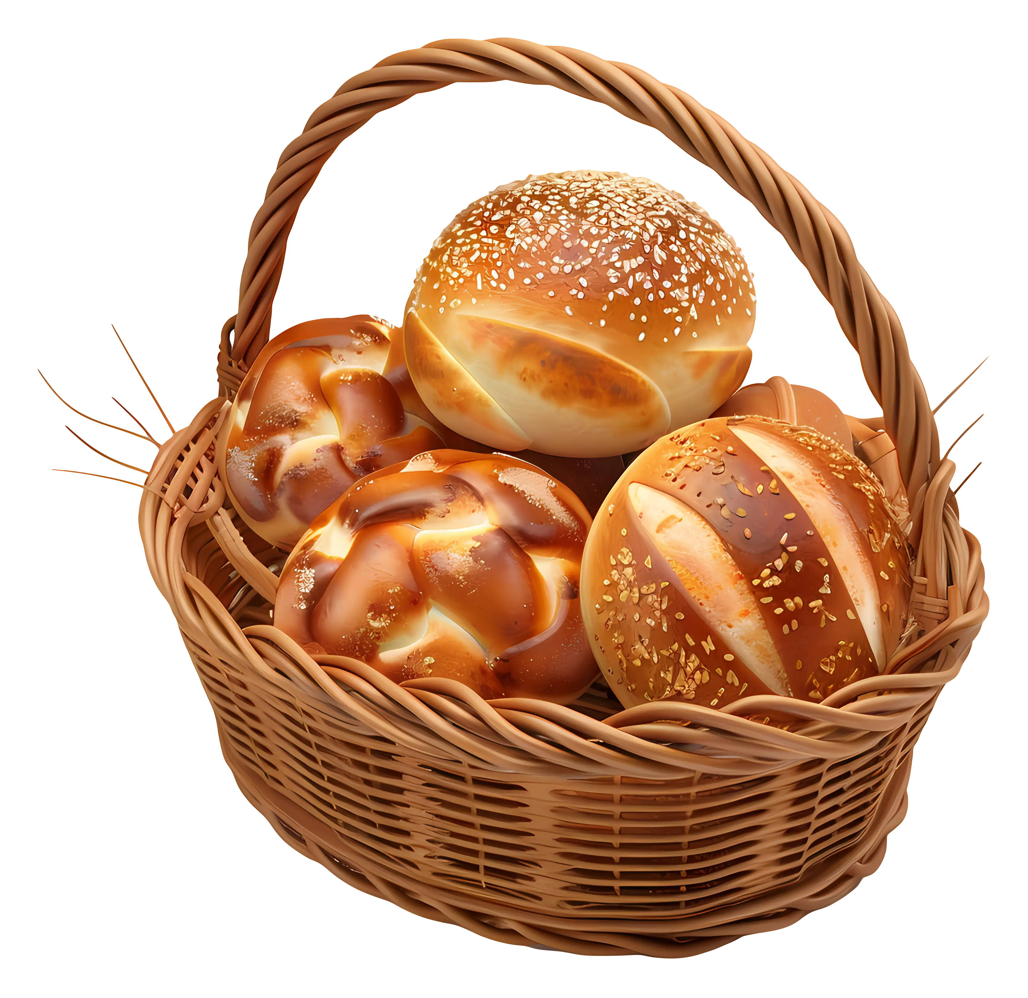 Basket of Fresh Bread Rolls