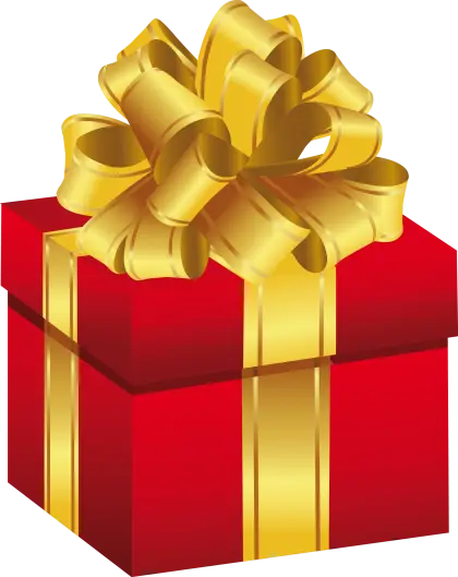 Red Gift Box with Golden Ribbon