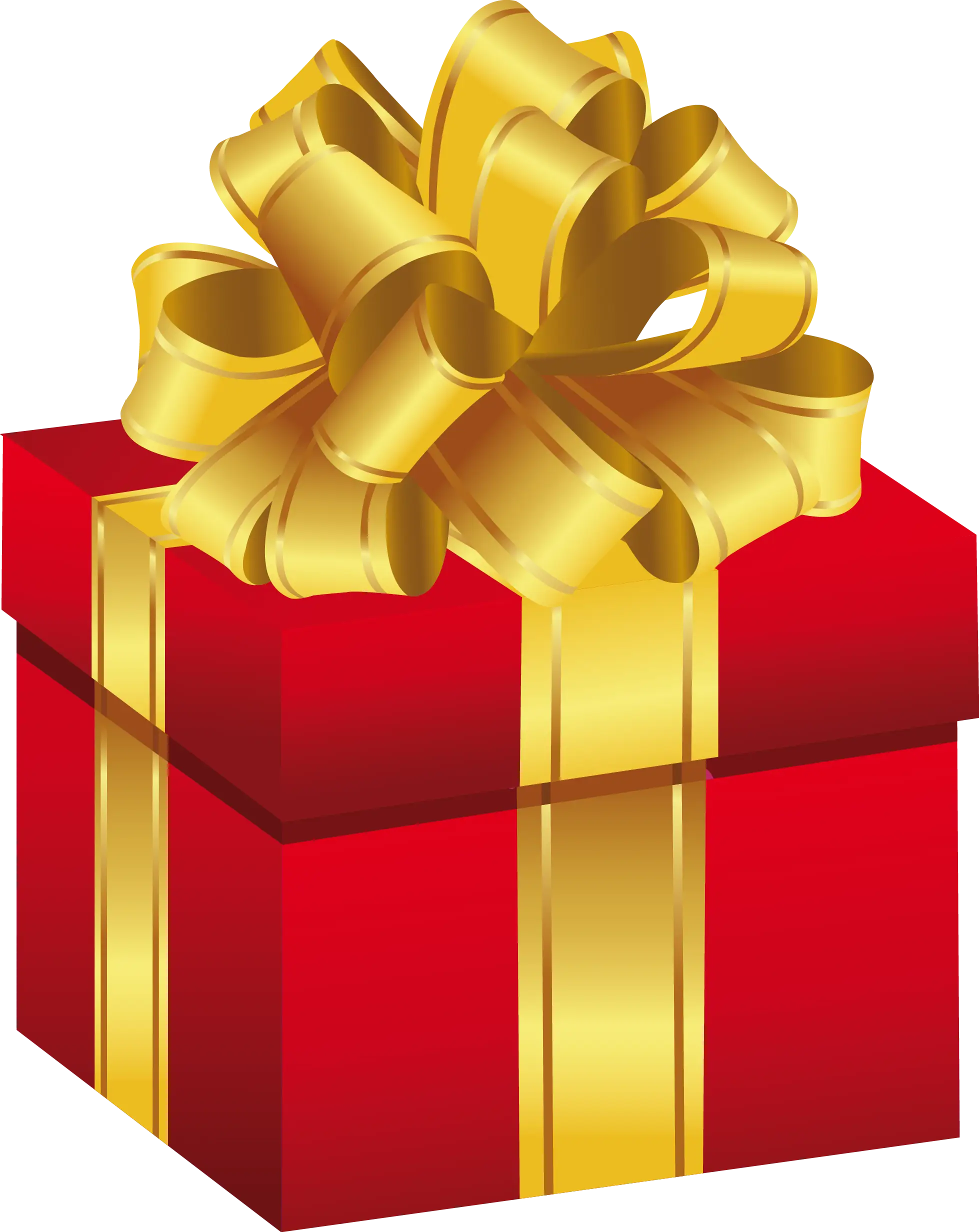 Red Gift Box with Golden Ribbon