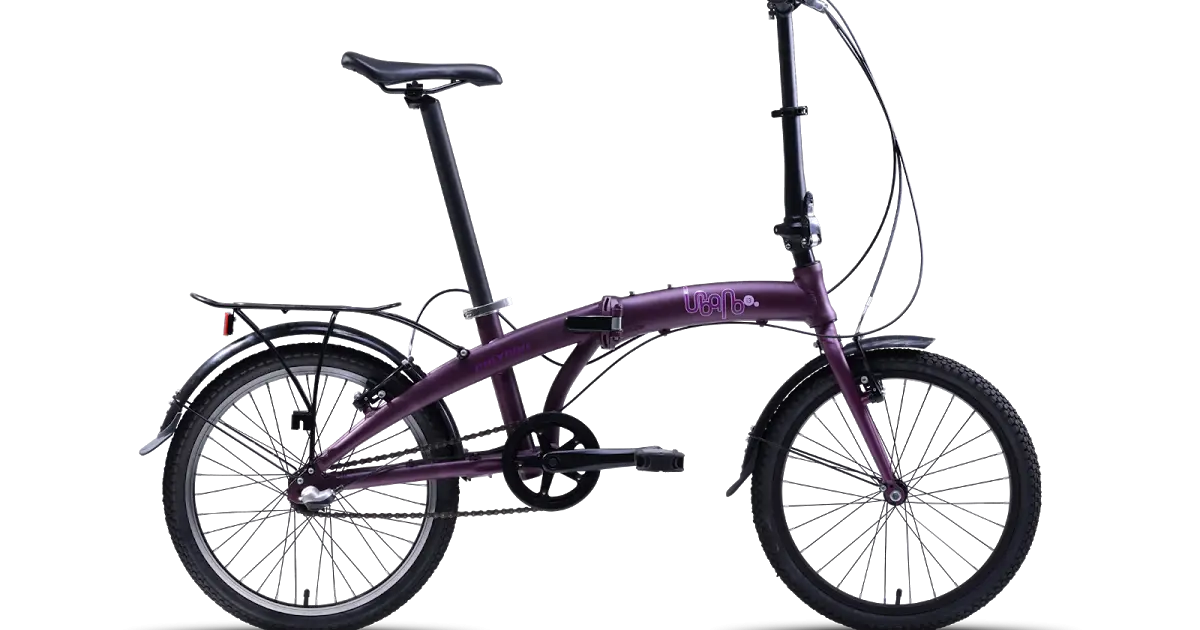 Compact Purple Folding Bike for Easy Commuting