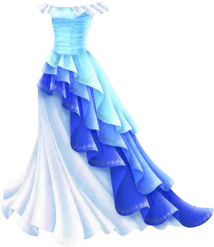 Elegant Blue Dress with Ruffles