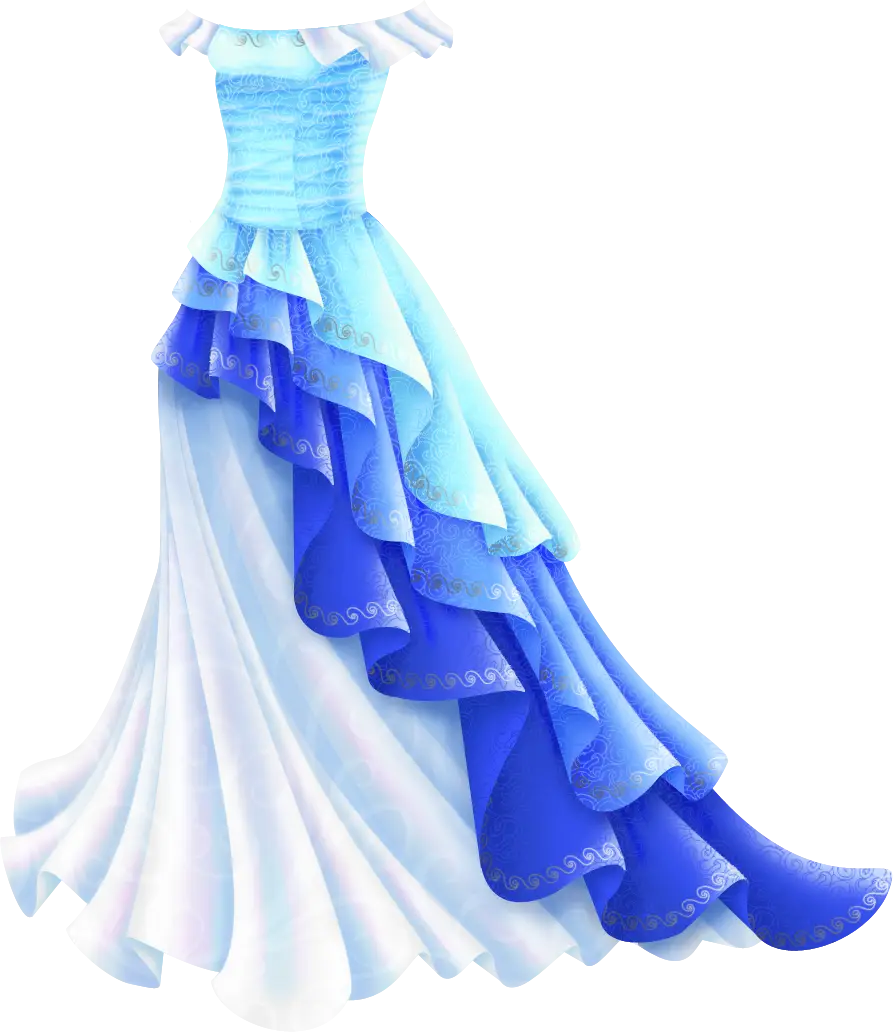 Elegant Blue Dress with Ruffles