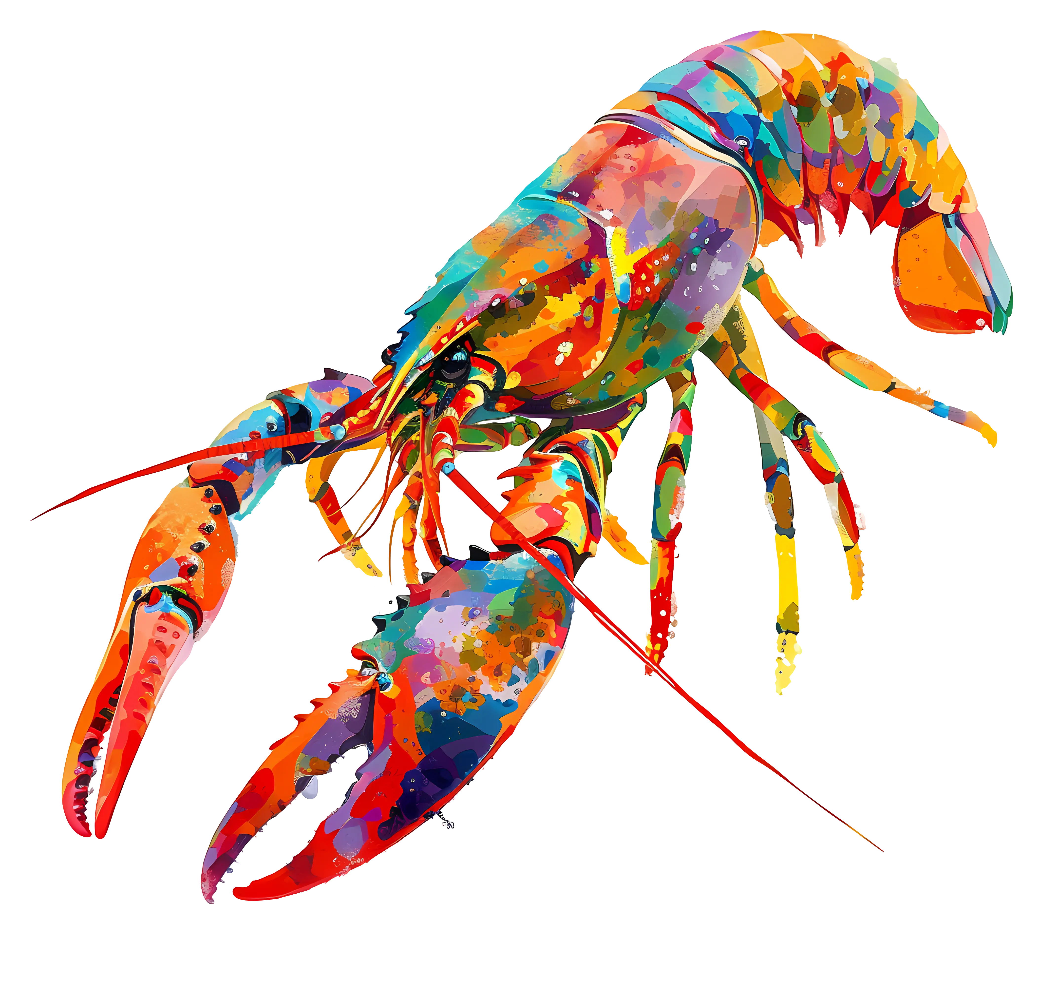 Colorful Artistic Lobster Illustration