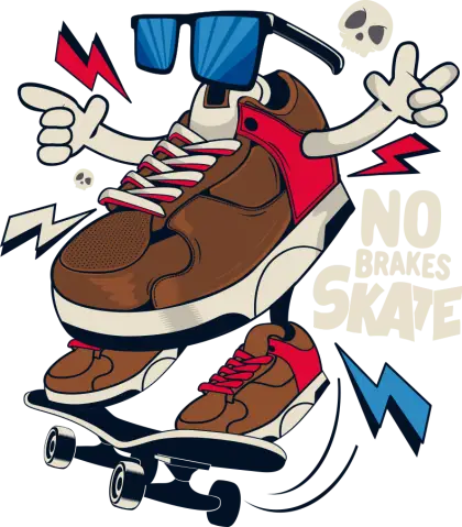 Cool Skateboarding Shoe Cartoon